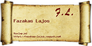 Fazakas Lajos névjegykártya
